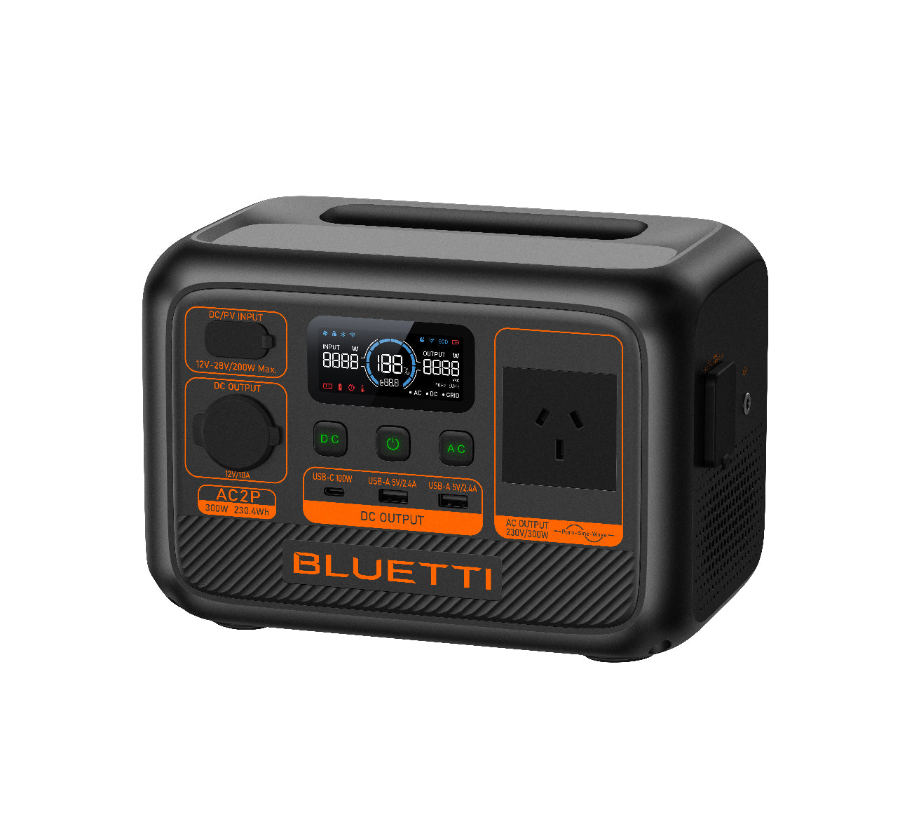 Bluetti AC2P 300W Portable Power Station | 230Wh LiFePO4 | Swish Power