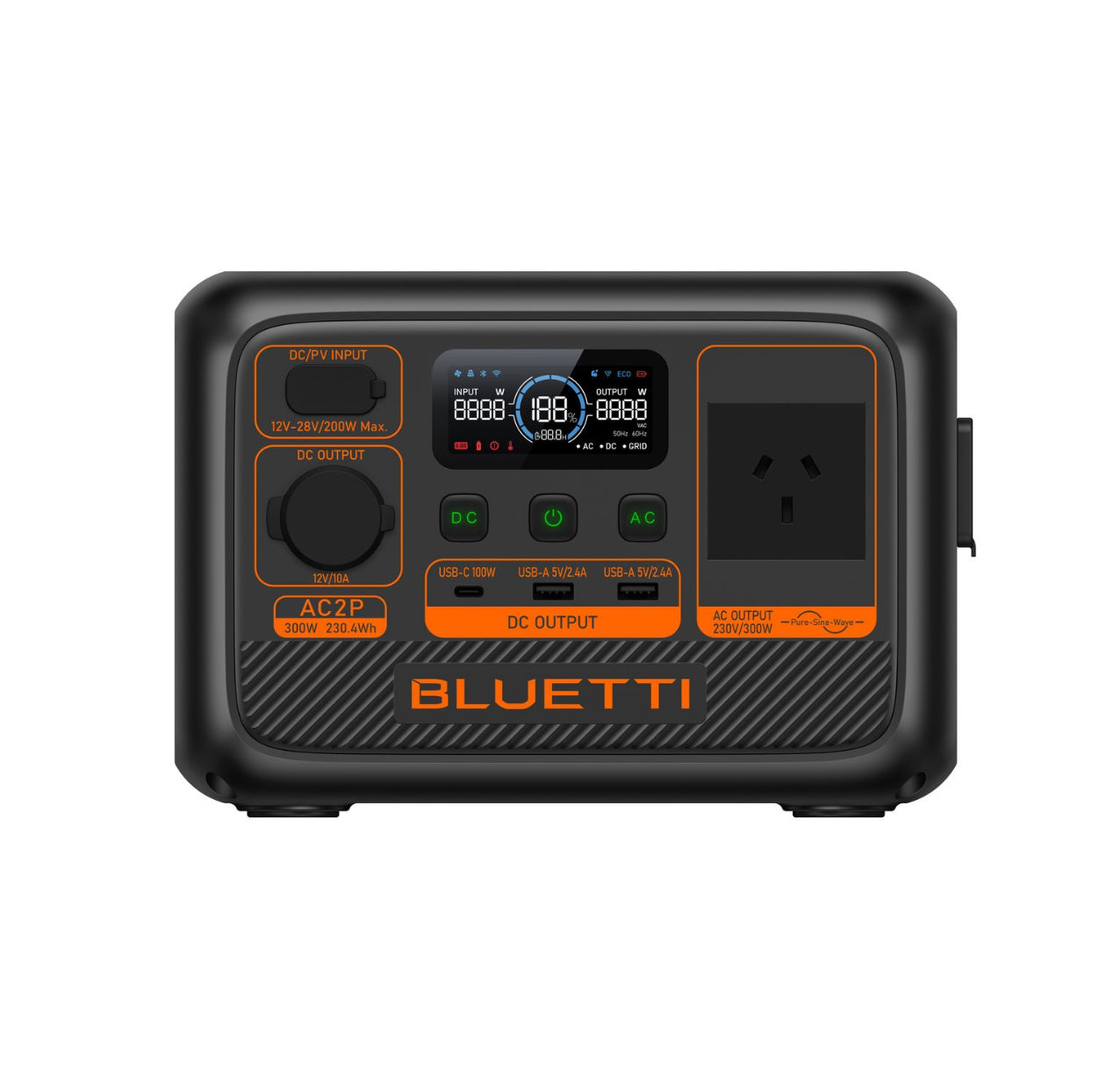 Bluetti AC2P 300W Portable Power Station | 230Wh LiFePO4 | Swish Power