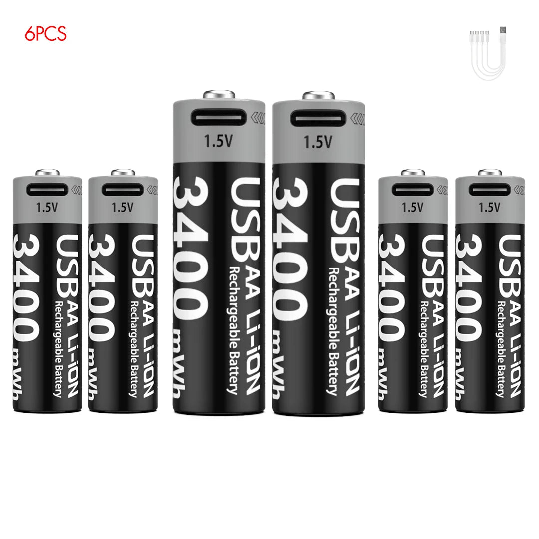 MATOV Li-ion AA USB Rechargeable Batteries
