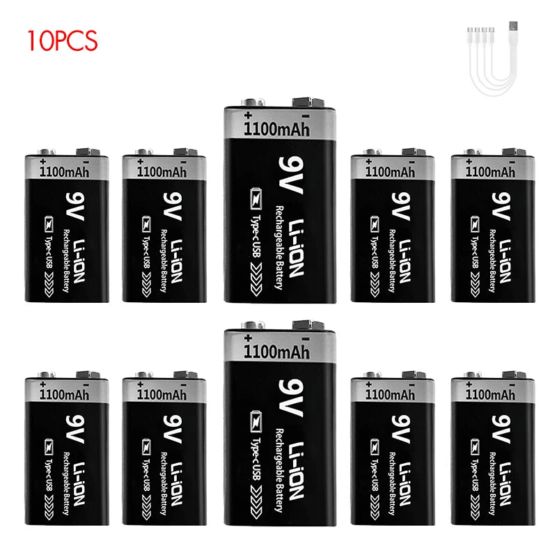 MATOV 9V USB Rechargeable Battery