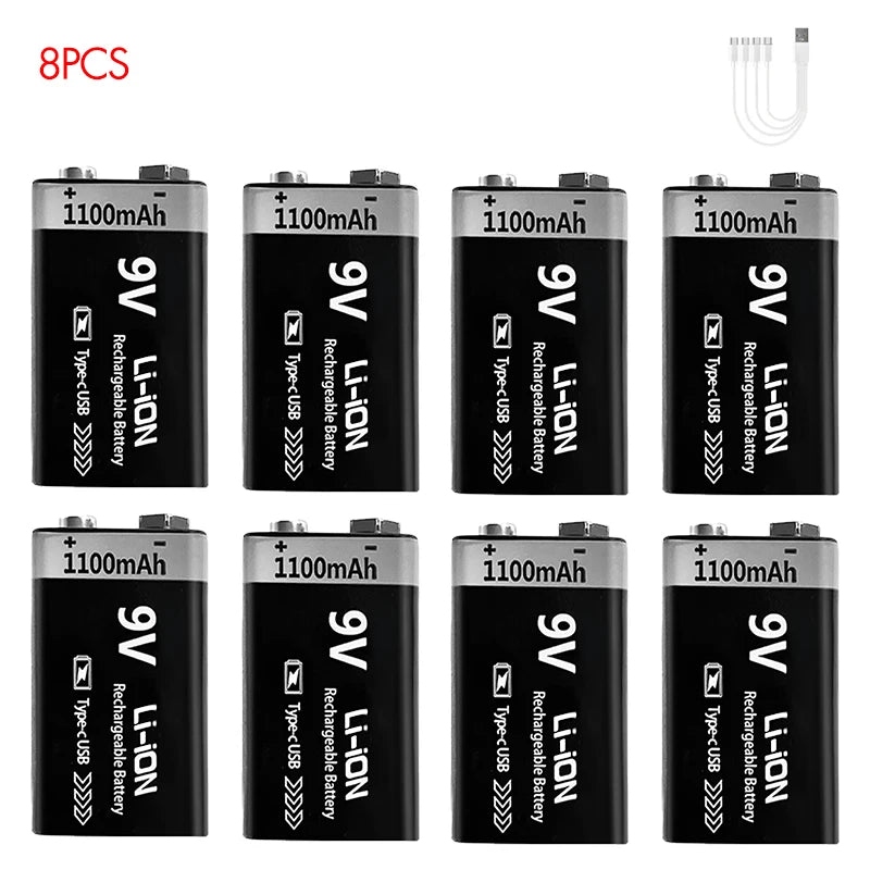 MATOV 9V USB Rechargeable Battery