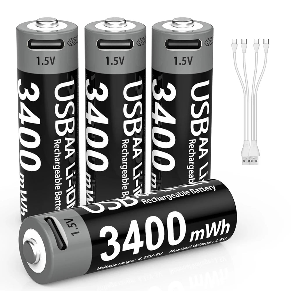 MATOV Li-ion AA USB Rechargeable Batteries