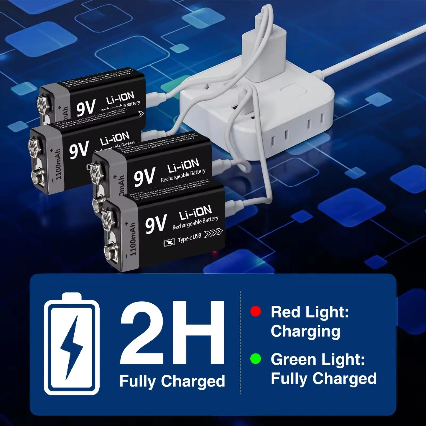 MATOV 9V USB Rechargeable Battery