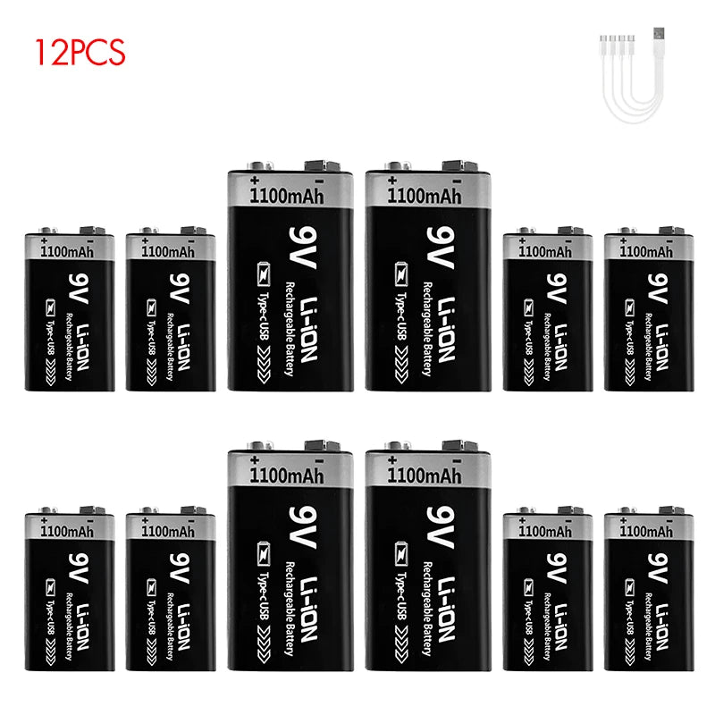 MATOV 9V USB Rechargeable Battery