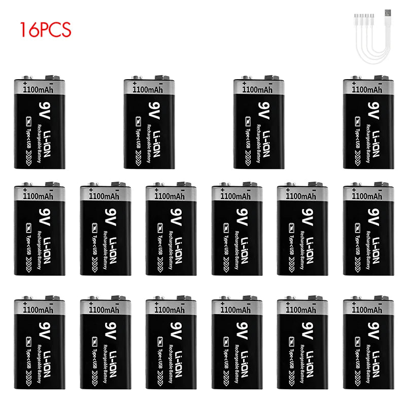 MATOV 9V USB Rechargeable Battery