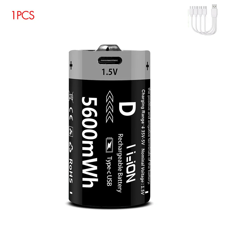 MATOV D Size USB Rechargeable Batteries