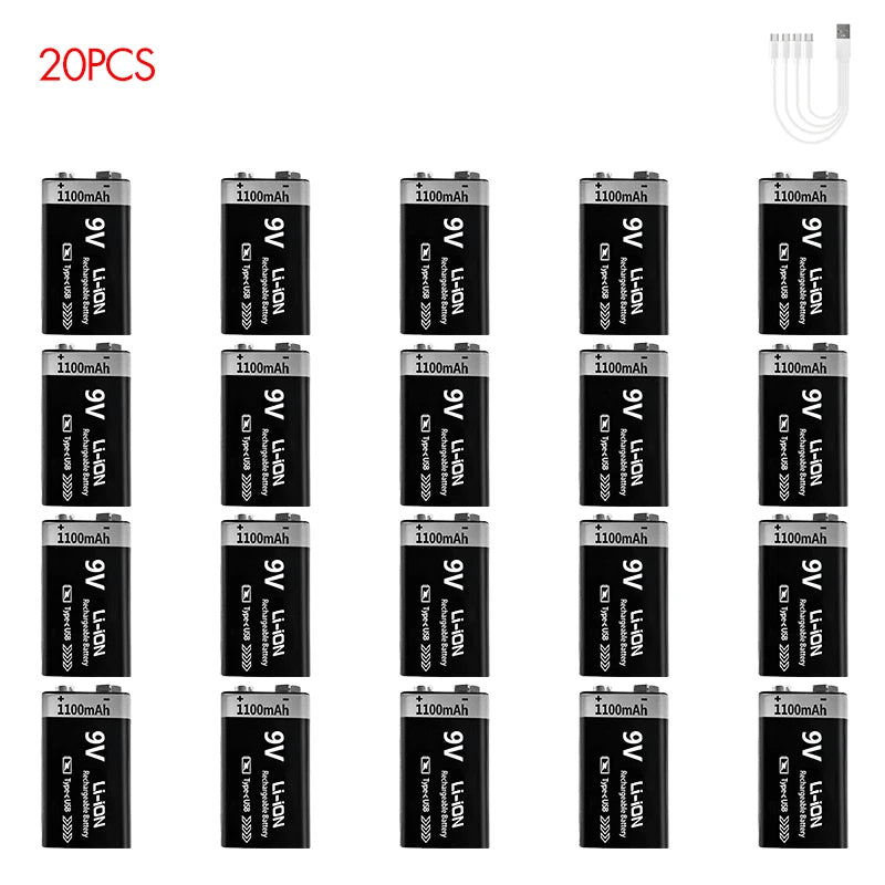 MATOV 9V USB Rechargeable Battery