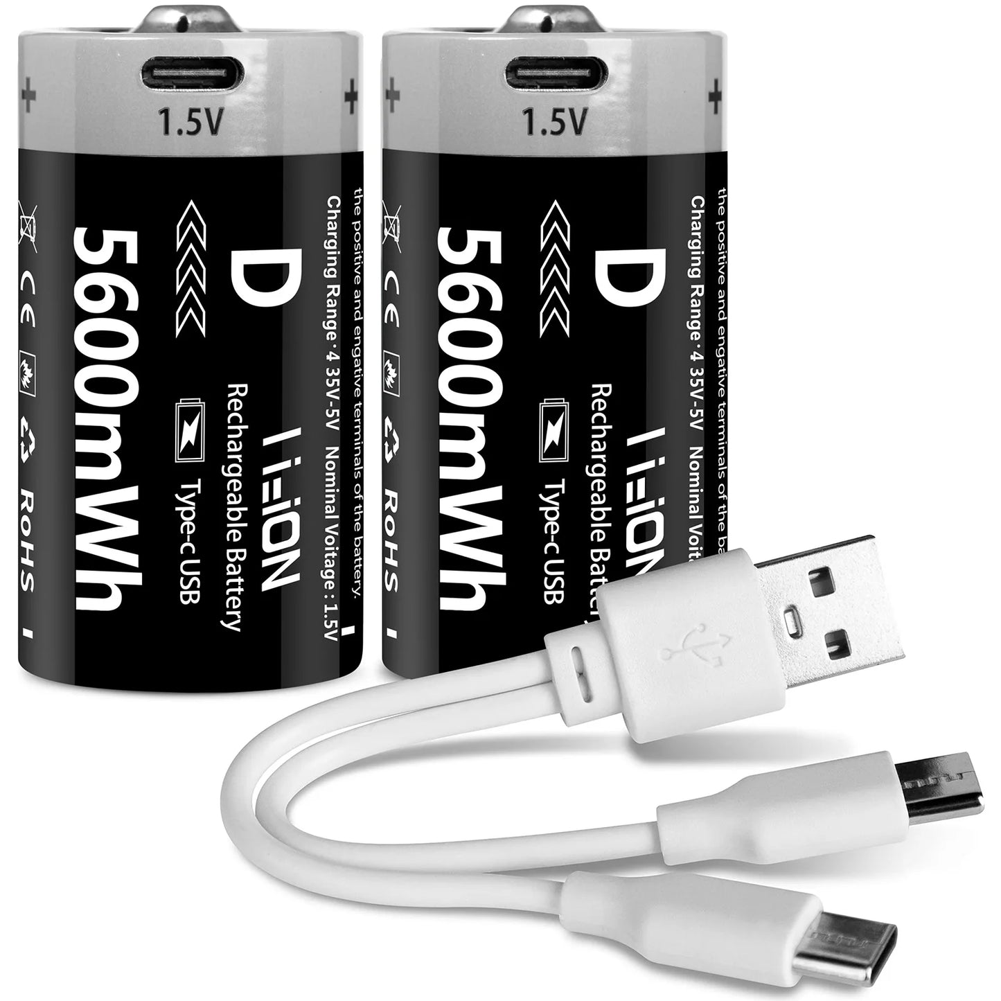 MATOV D Size USB Rechargeable Batteries