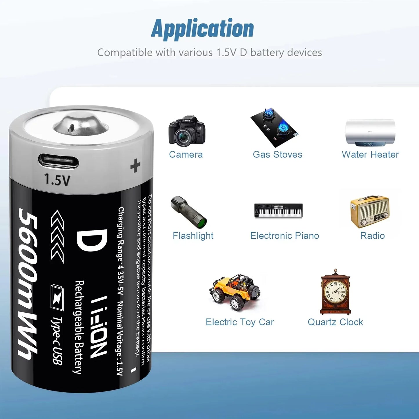 MATOV D Size USB Rechargeable Batteries