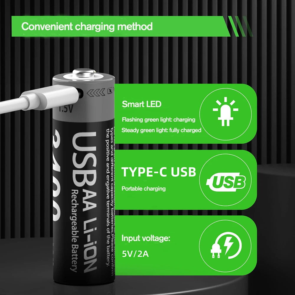 MATOV Li-ion AAA USB Rechargeable Batteries