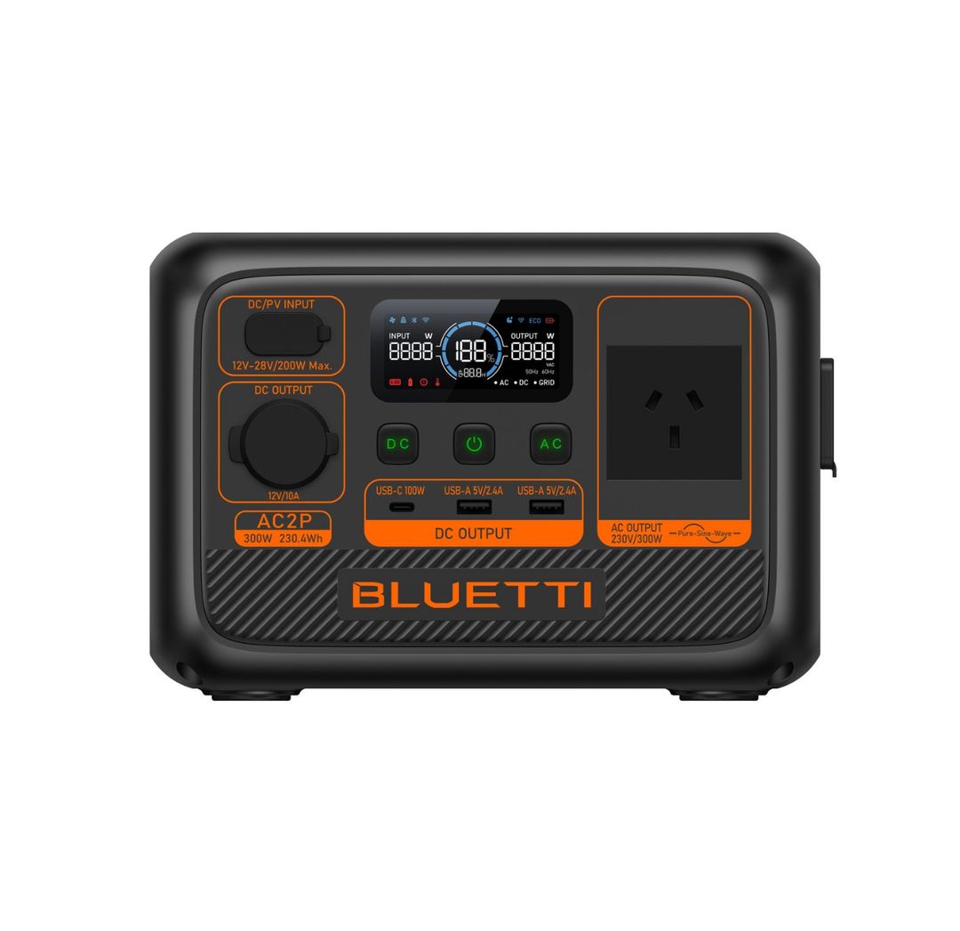 Bluetti AC2P 300W Portable Power Station | 230Wh LiFePO4 | Swish Power