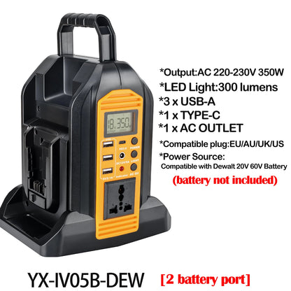 350W Portable Inverter for Dewalt 20V Battery