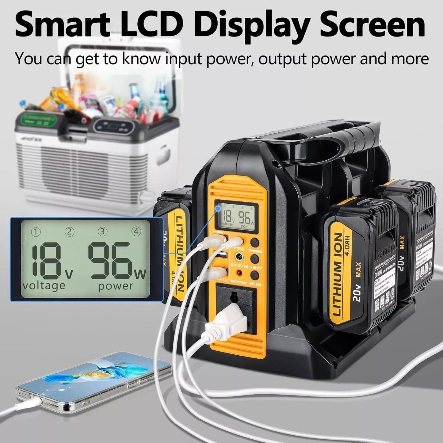 350W Portable Inverter for Dewalt 20V Battery