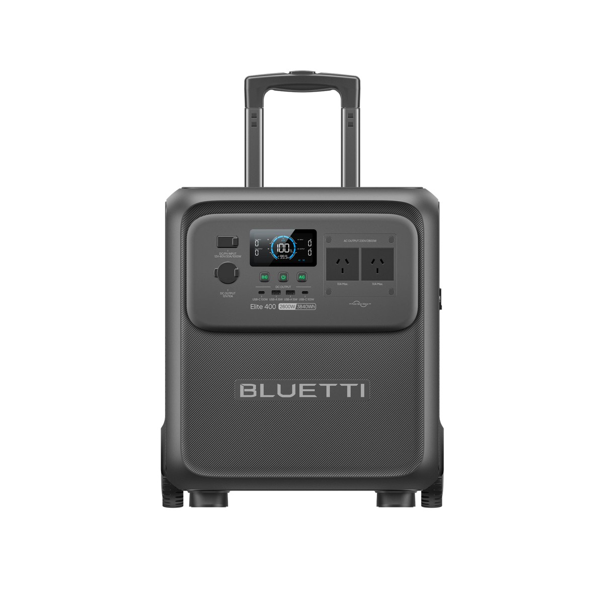 BLUETTI Elite 400 wheeled power station with extended trolley handle