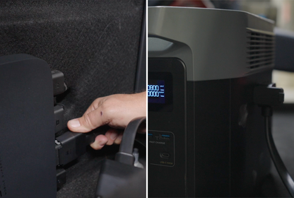 EcoFlow 500W Alternator Charger in-vehicle installation and power station connection; station sold separately