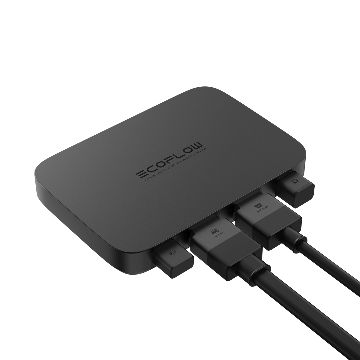 EcoFlow 500W Alternator Charger with input and output cables connected