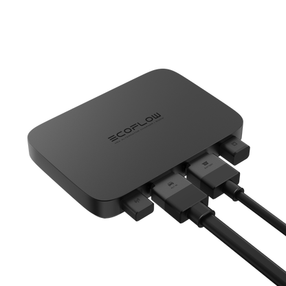 EcoFlow 500W Alternator Charger with input and output cables connected