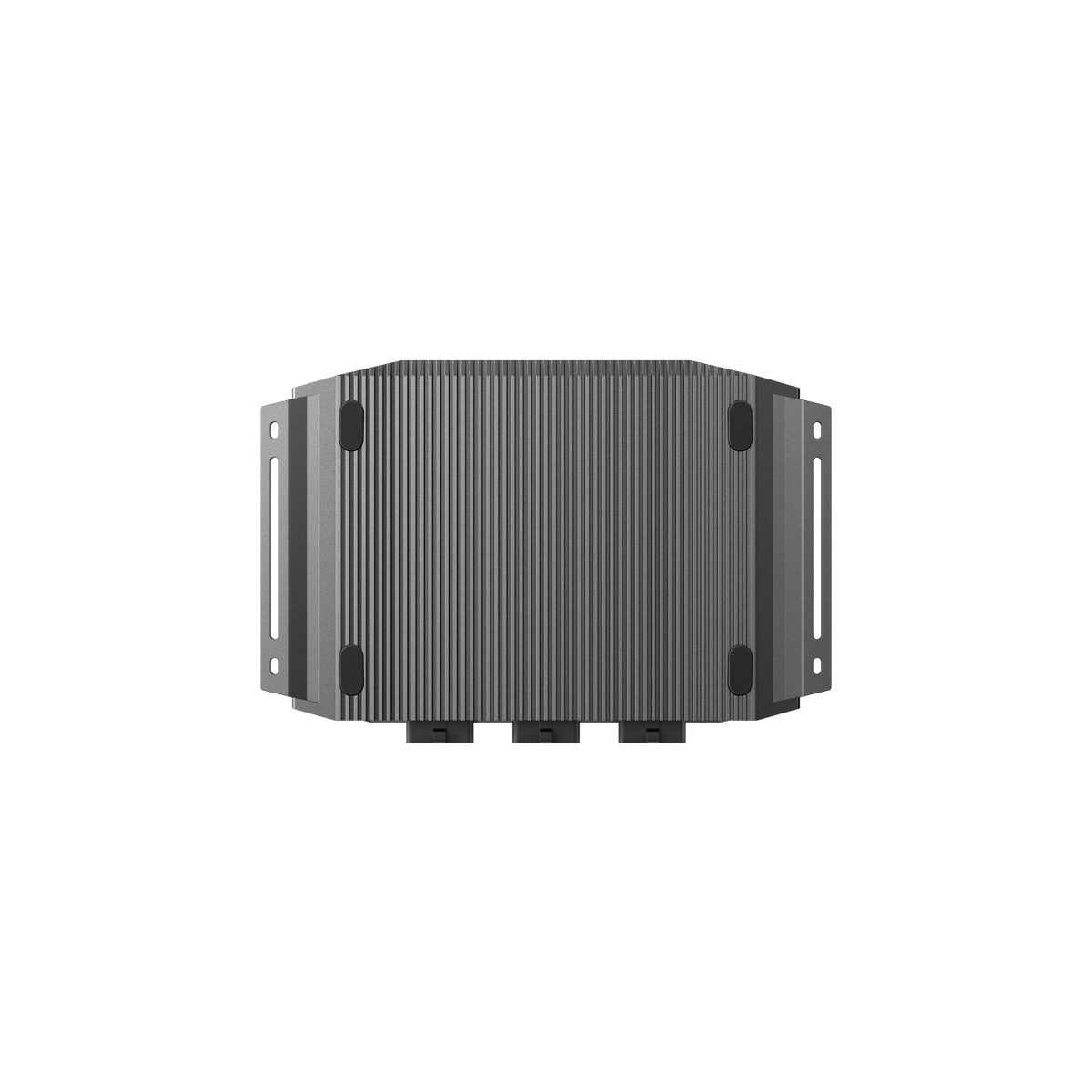 Rear view of the EcoFlow Alternator Charger Plus 1000 showing cooling fins and mounting brackets