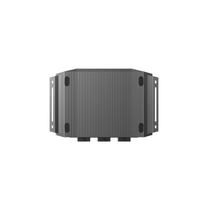 Rear view of the EcoFlow Alternator Charger Plus 1000 showing cooling fins and mounting brackets
