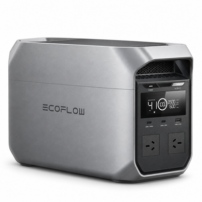 AI-generated product render of Australian EcoFlow DELTA 3 Classic, right-facing three-quarter view on white background